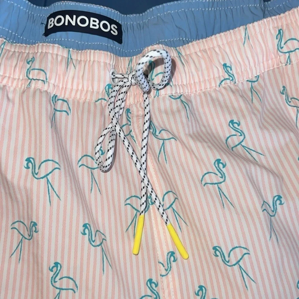 Bonobos Riviera Recycled Swim Trunks Shorts Flamingo Lawn Party Size XXL